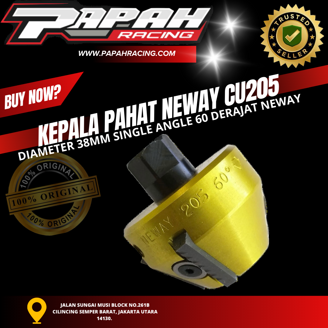 KEPALA PAHAT NEWAY CU205 DIAMETER 38MM SINGLE ANGLE 60 DERAJAT NEWAY